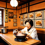 **Prompt:** Cozy, vintage tteokbokki restaurant interior. Warm lighting, old photographs on the wall, grandma serving smiling customers, steam rising from a bubbling pot. Instagrammable food.